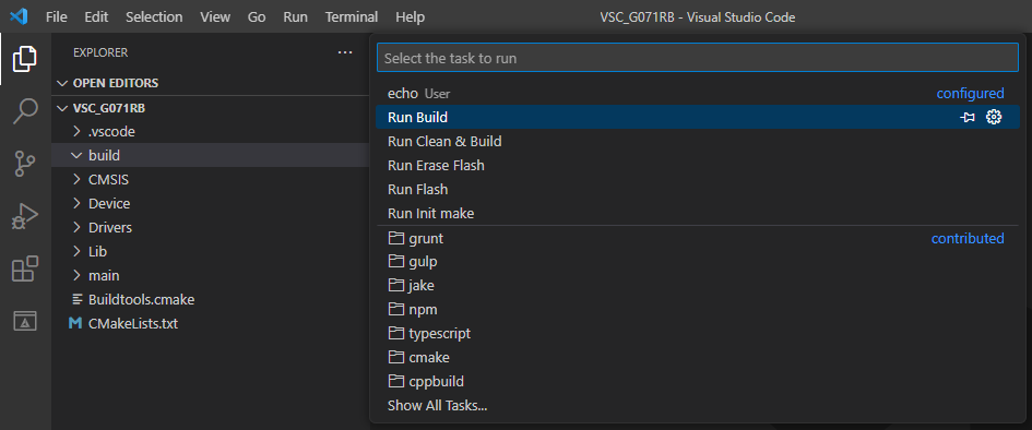 VSC Tasks Numero de tareas creadas