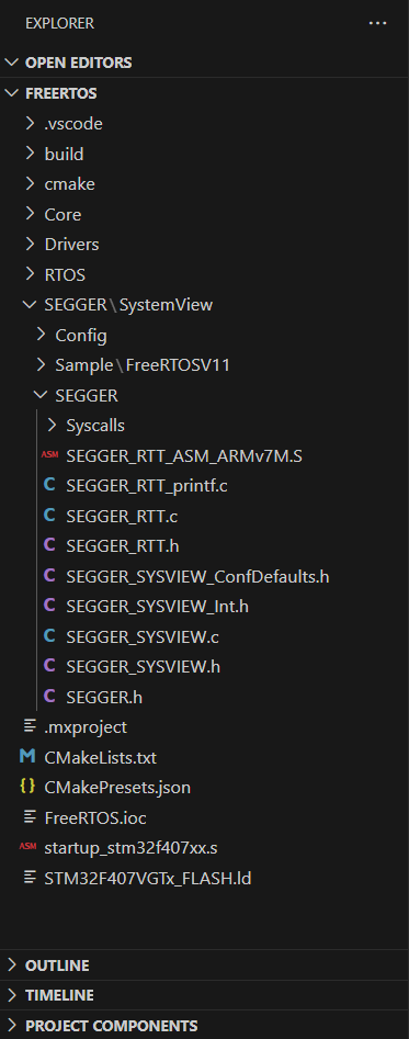 SEGGER SystemView files folder