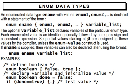 summary Enumerations data tipes